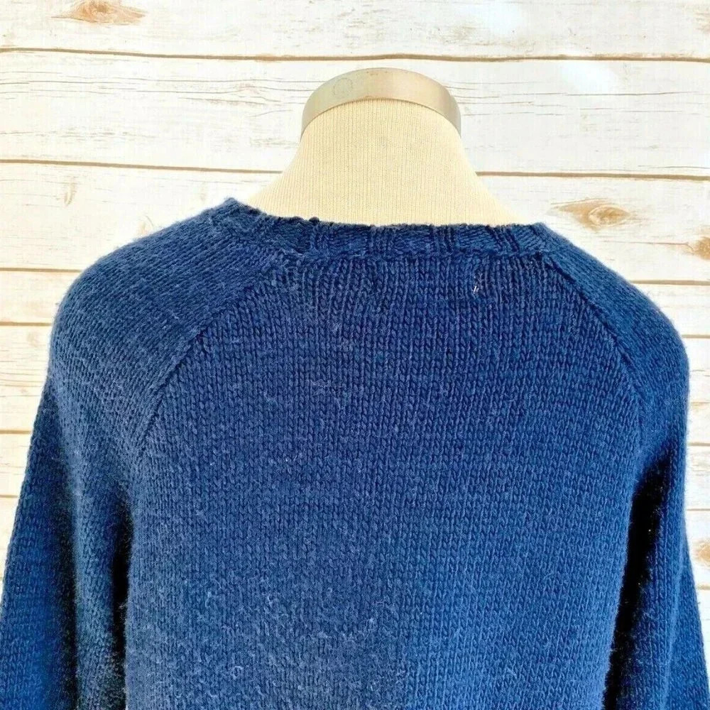 HOLLISTER Women Long Sleeve Pullover Crew Neck Blue Knit Sweater Size Medium - Picture 7 of 12